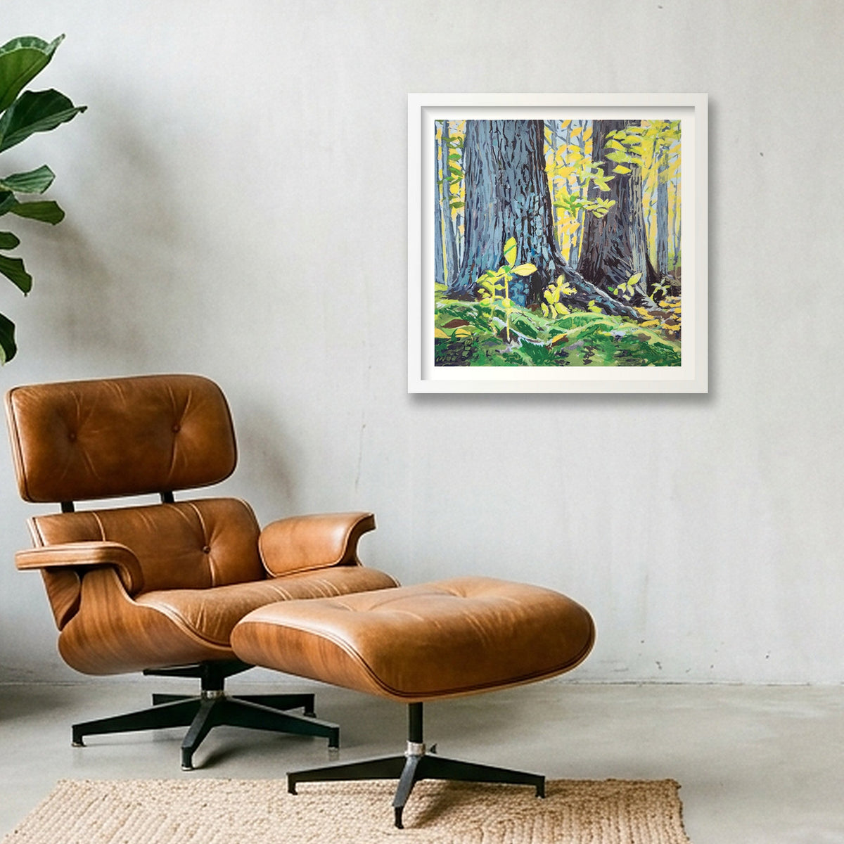 October Light  — 16×16" White Frame