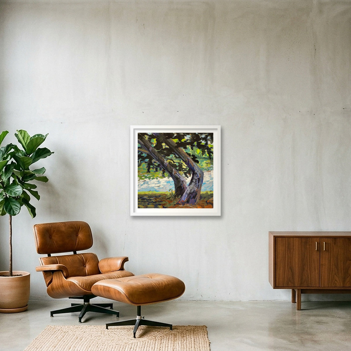 Pond's Edge — 50×50cm, 20×20" White Frame