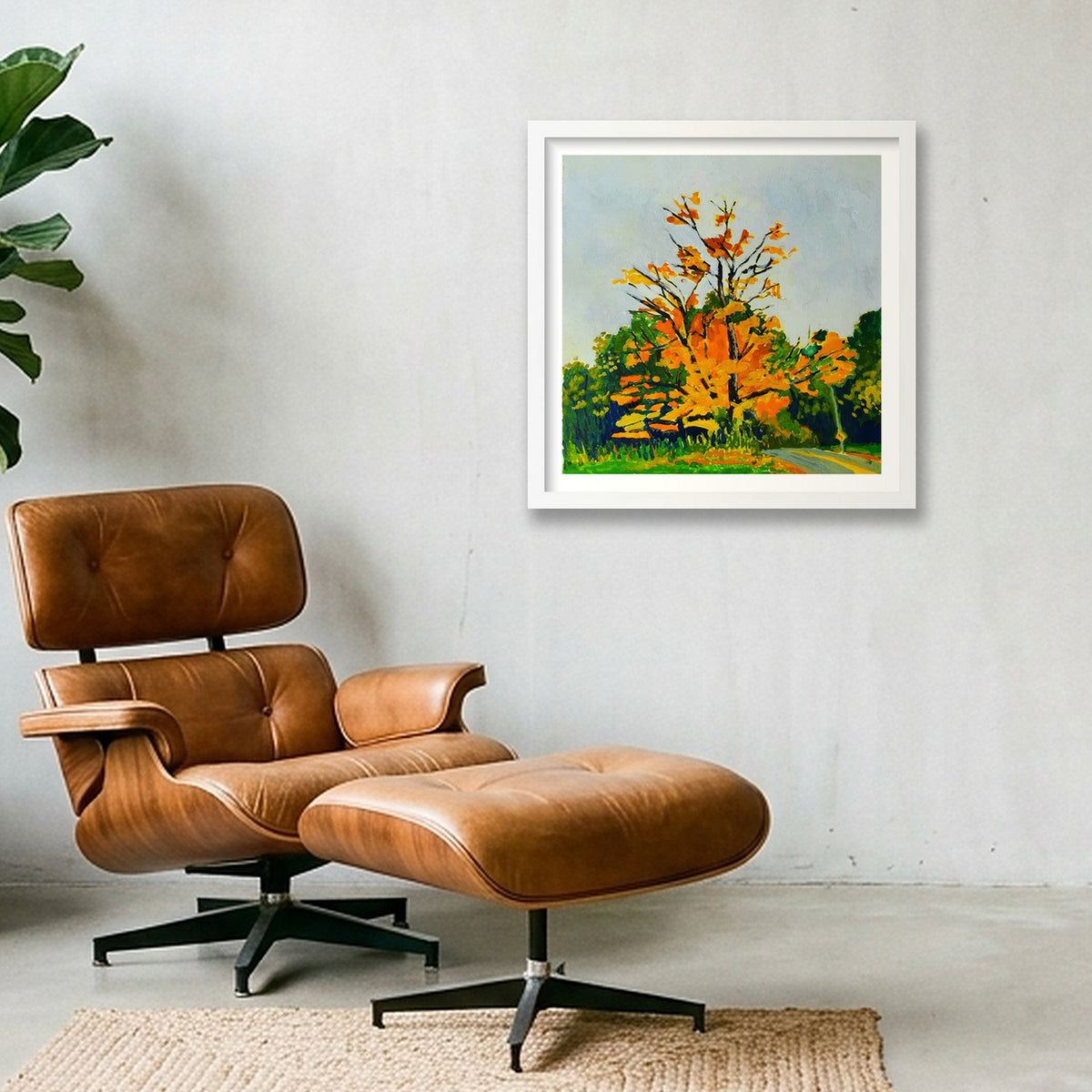 Mighty Maple — 40×40cm, 16×16" White Frame