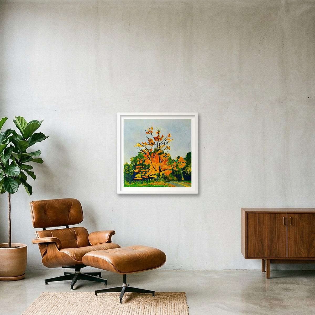 Mighty Maple — 50×50cm, 20×20" White Frame