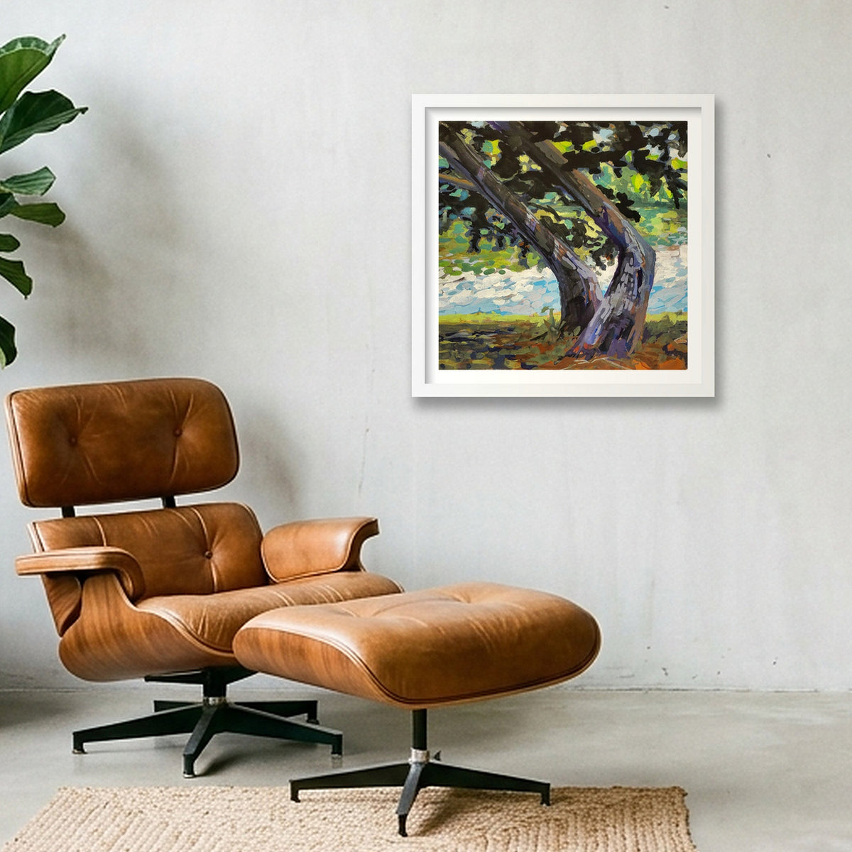 Pond's Edge — 40×40cm, 16×16" White Frame