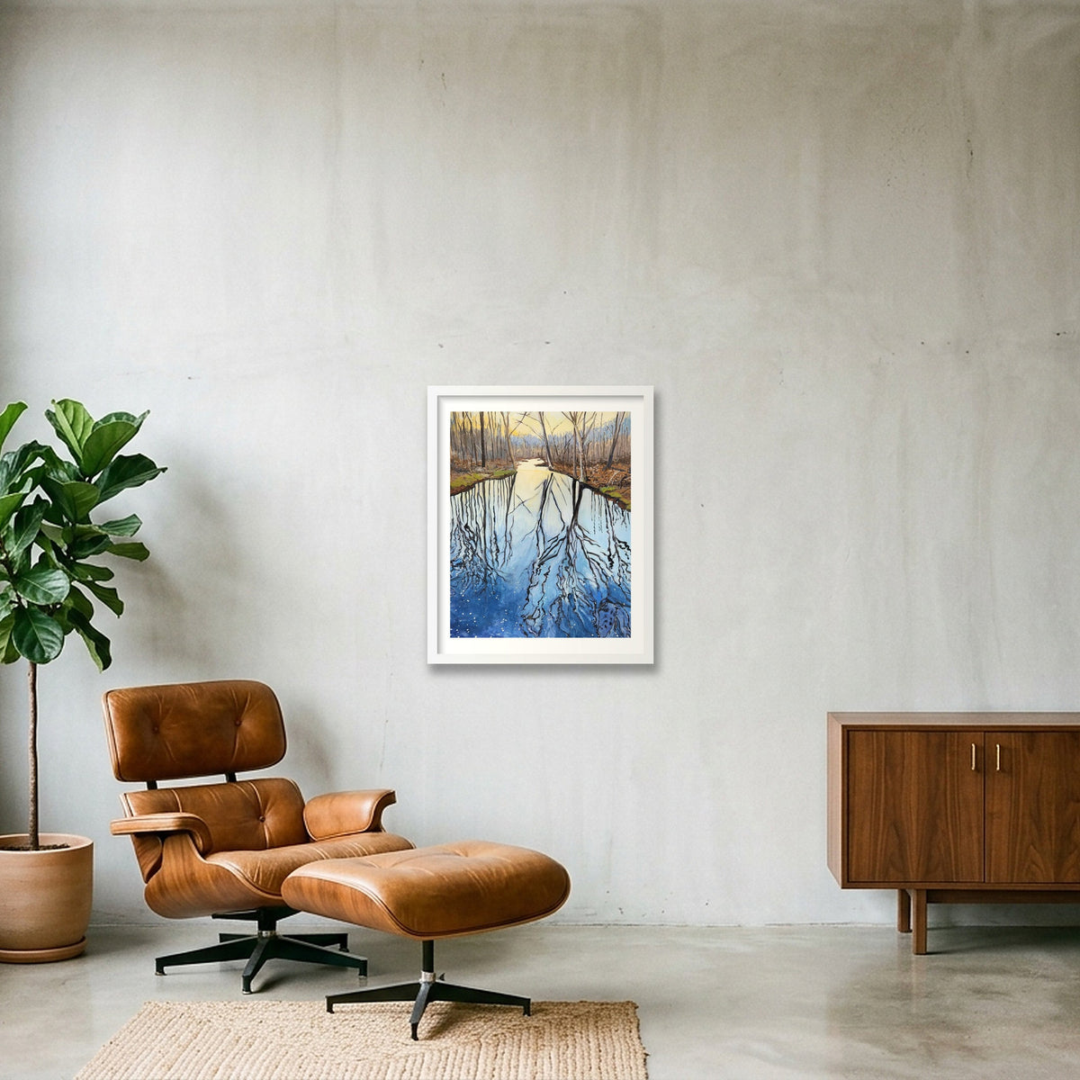 Tyler Mill, February — 40×50cm, 16×20" White Frame