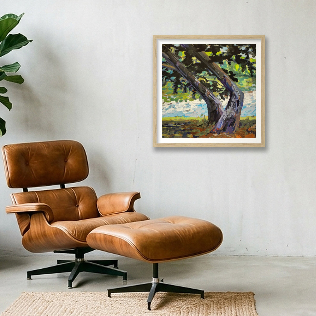 Pond's Edge — 40×40cm, 16×16" Oak Frame