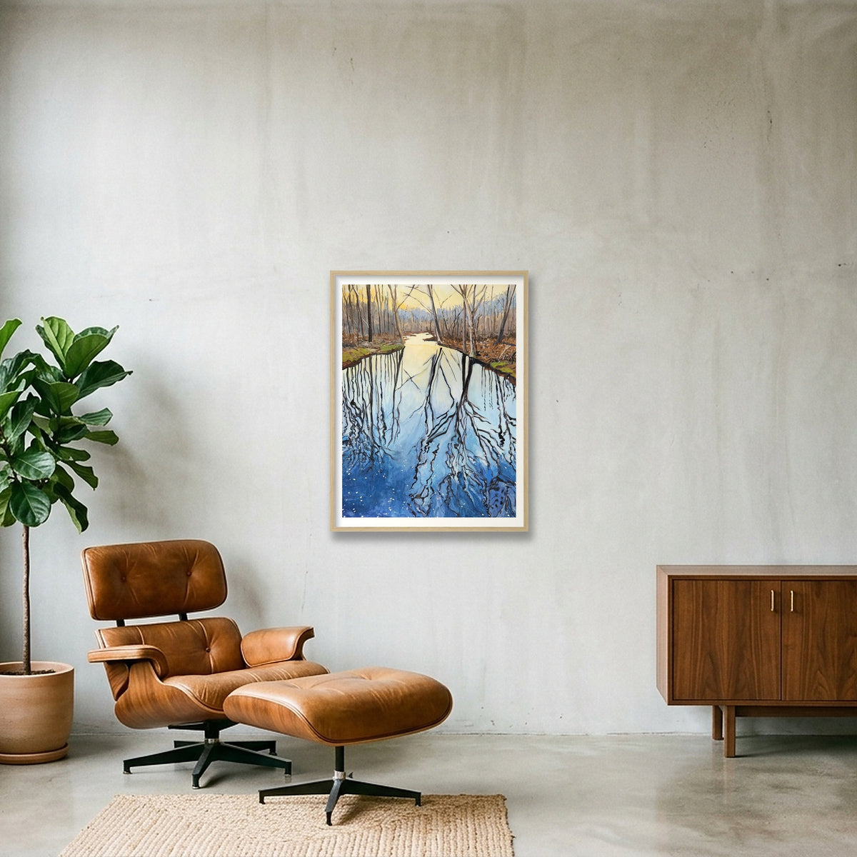 Tyler Mill, February — 60×80cm, 24×31" Oak Frame
