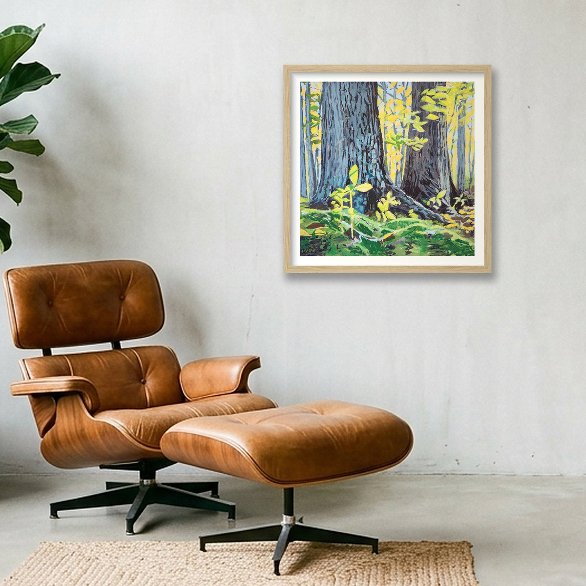 October Light  — 16×16" Oak Frame